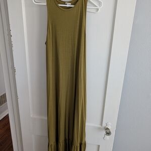 Olive Green Sleeveless Maxi Dress
